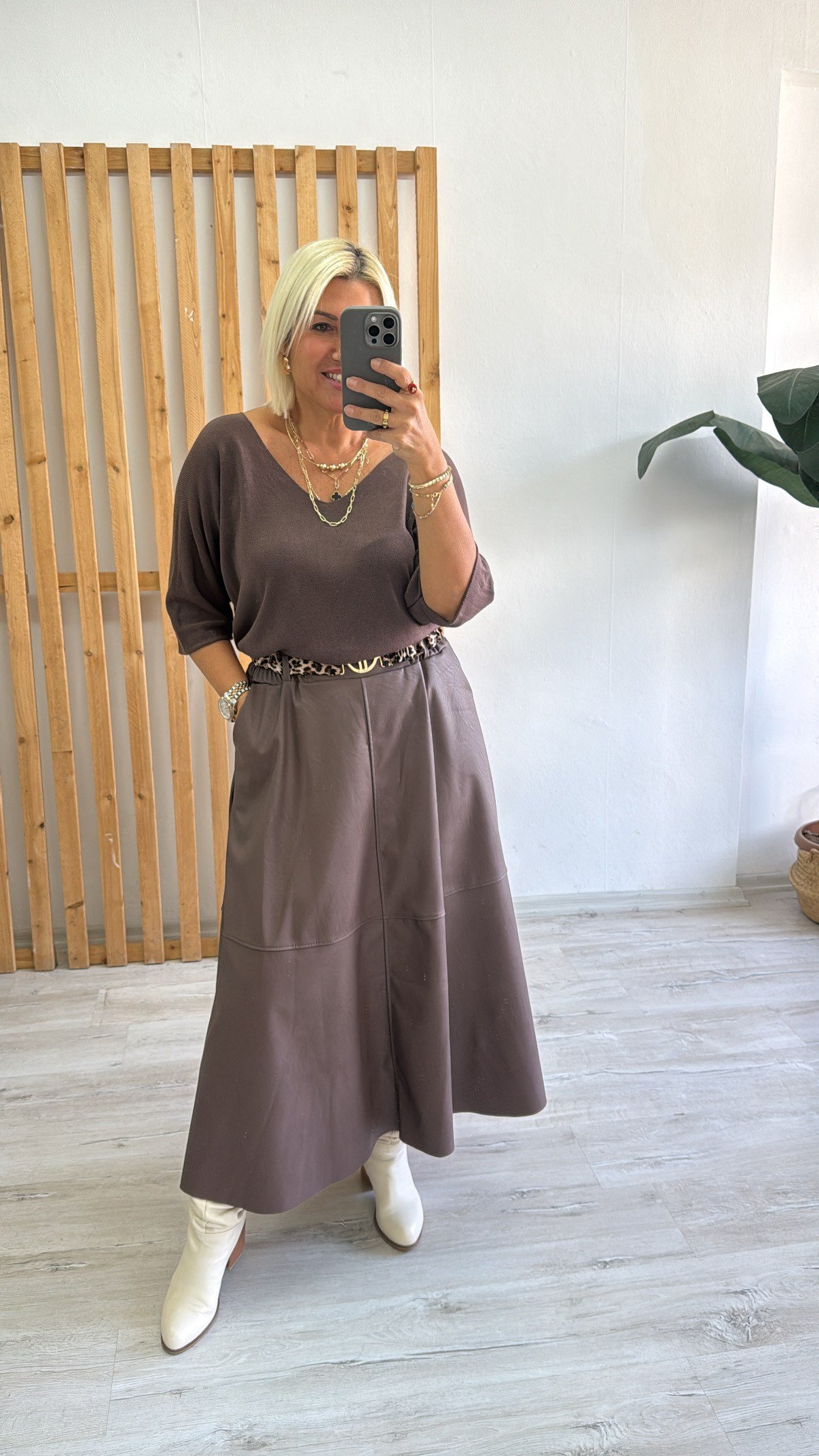 Kahve Beli Leopar Kemerli Deri EtekAETK2500144-KAHVE-STD