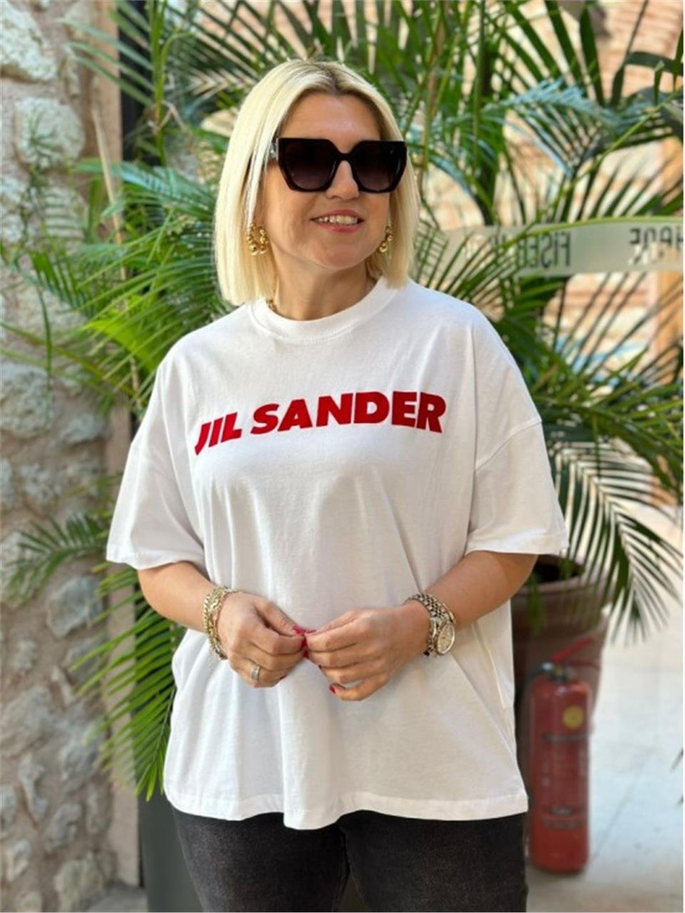 Kırmızı Baskılı Tshirt  UY217056-Kırmızı