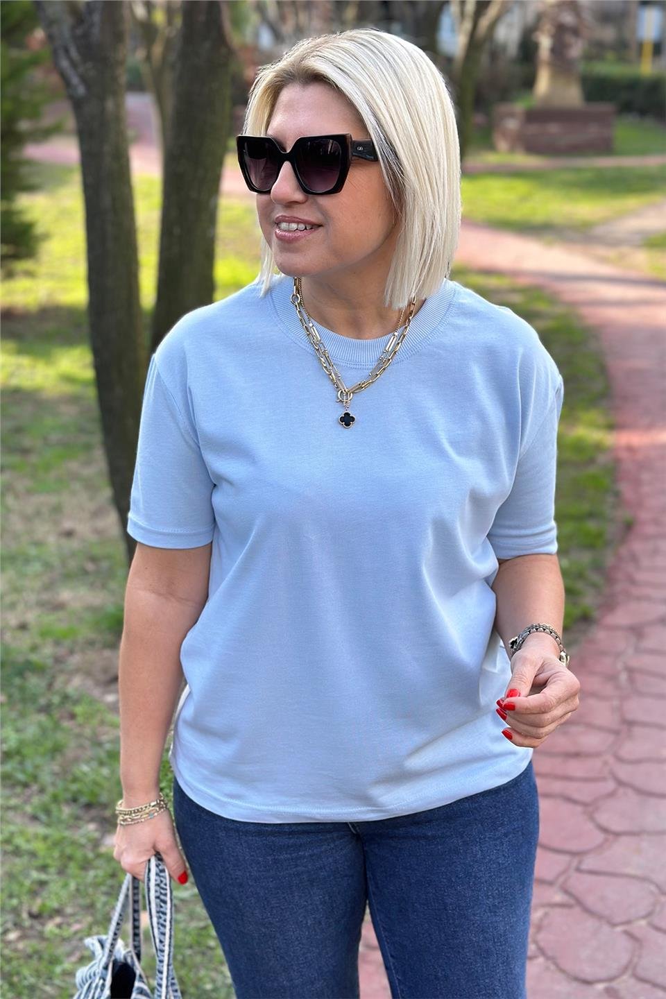 Mavi Bisiklet Yaka Basic TshirtUTS241131-MAVI-S