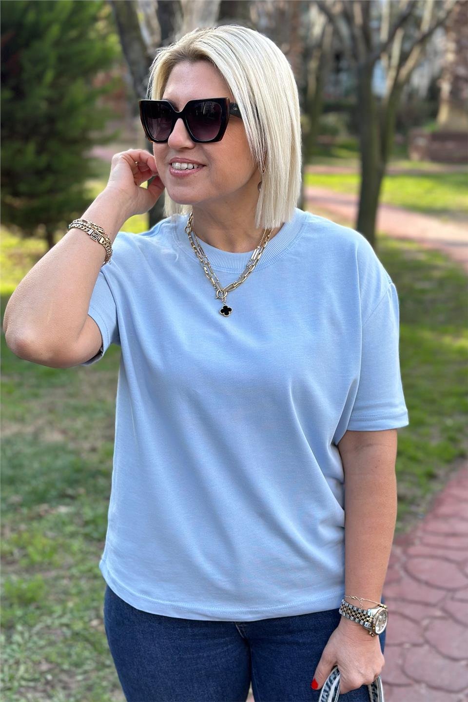Mavi Bisiklet Yaka Basic TshirtUTS241131-MAVI-S