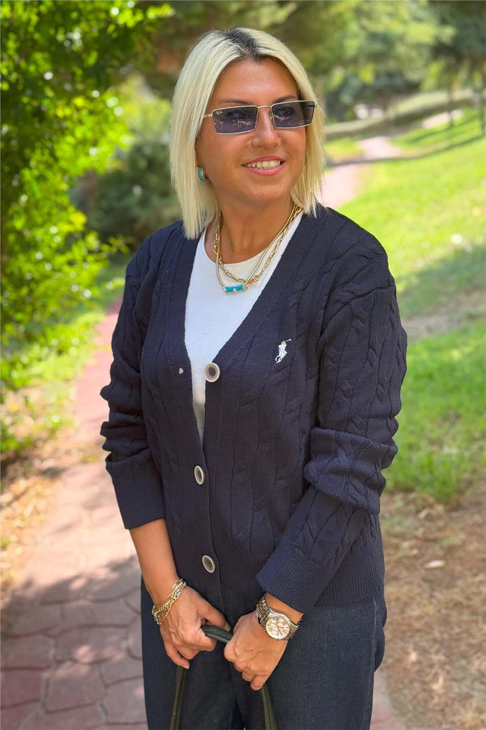 Nakış Arkalı Düğmeli HırkaDKH20250905-LACIVERT-STANDART