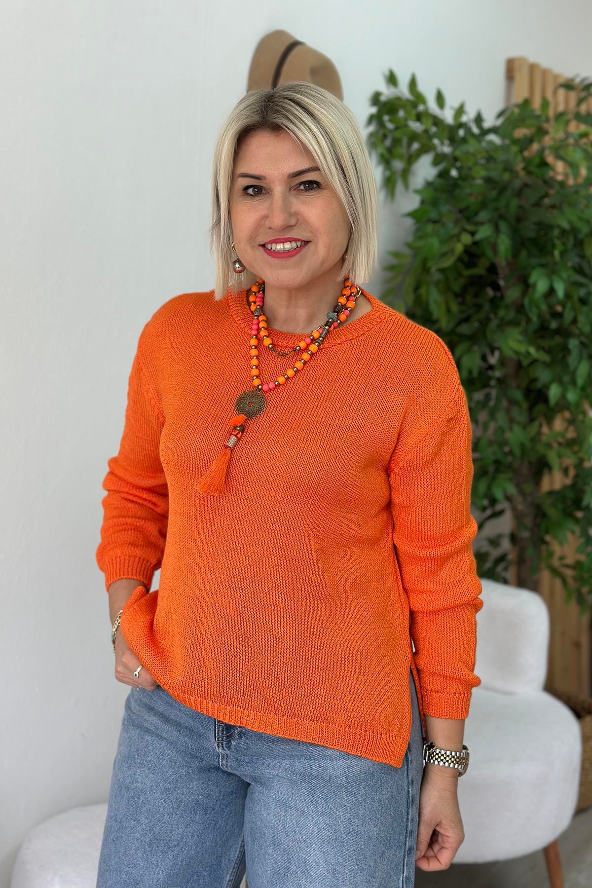 Orange Sırt Detay Merserize TrikoUT24110980-ORANGE-STD