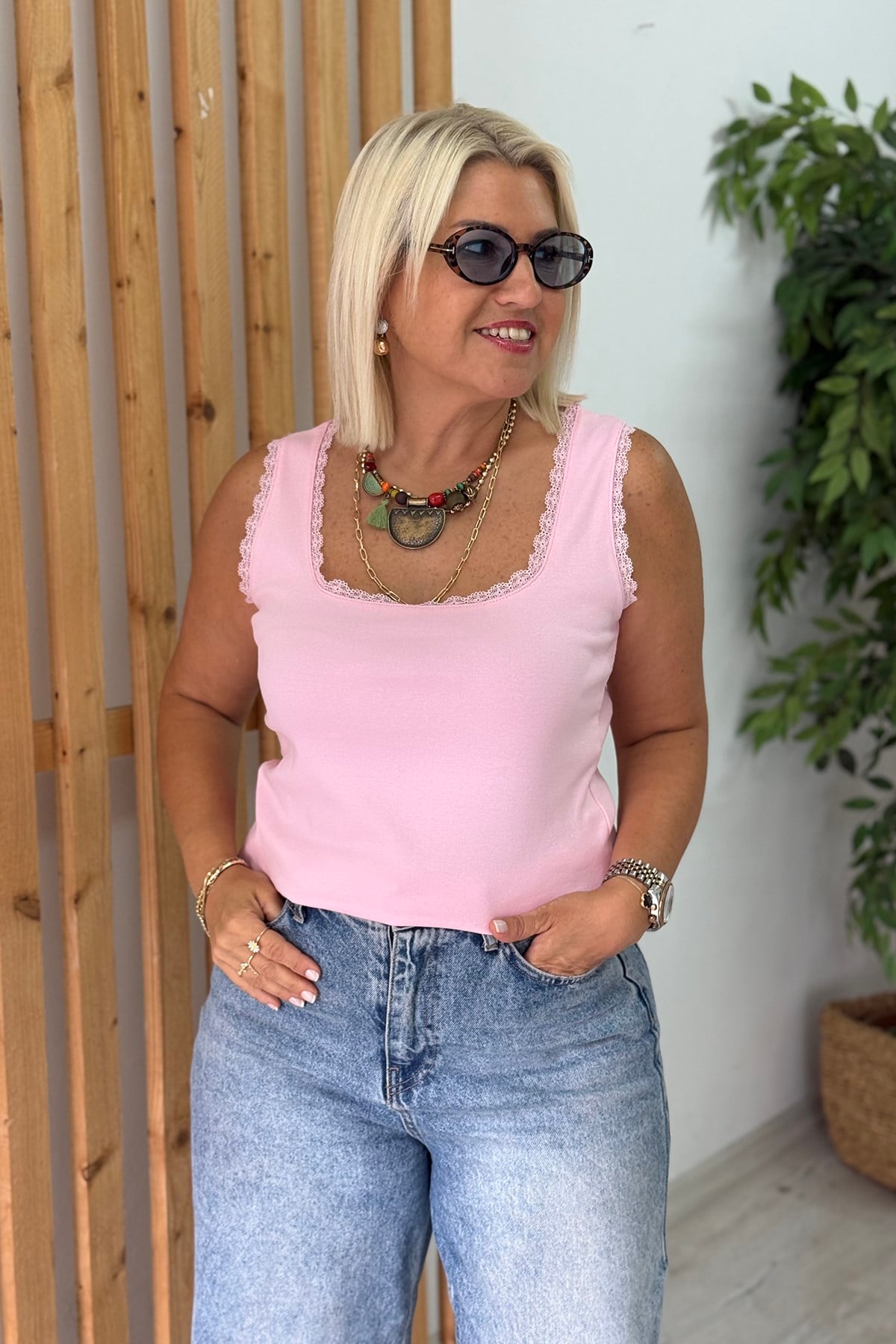 Pembe Kolsuz Pamuk Kolyeli Etek Ucu Fisto AtletUATL25020522-PEMBE-S