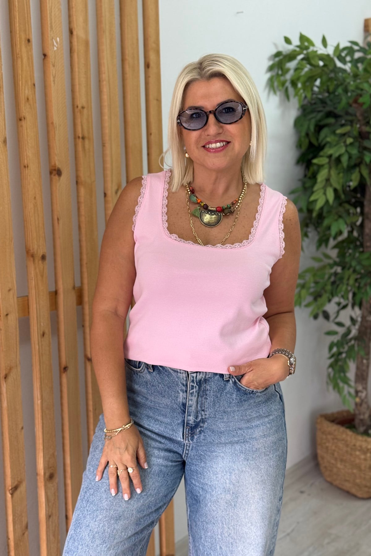 Pembe Kolsuz Pamuk Kolyeli Etek Ucu Fisto AtletUATL25020522-PEMBE-S