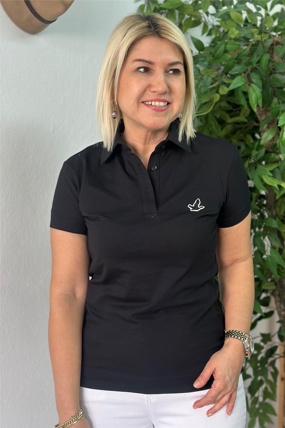 Siyah Polo Yaka Armalı TshirtUTS25002057-SIYAH-S