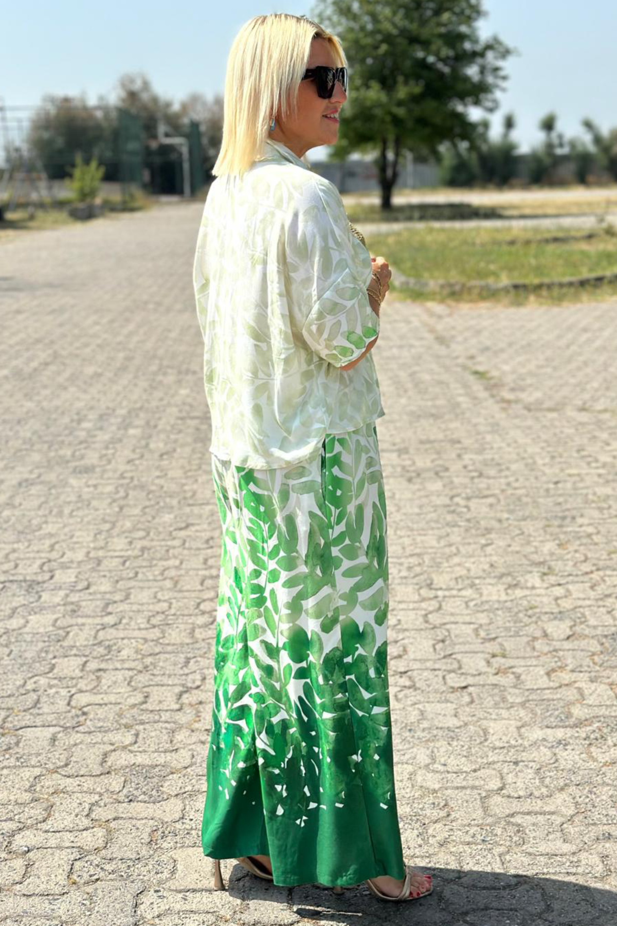Yeşil  Dal Desen İkili TakımUK2260364-YESIL-STD