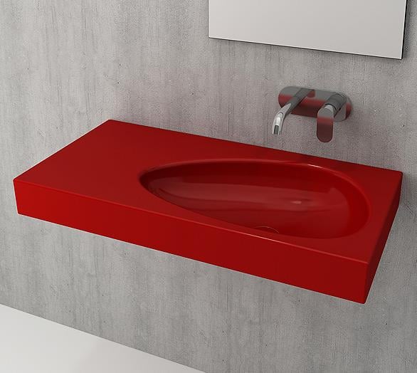 Bocchi Etna Etajerli Lavabo 90 cm Kırmızı
