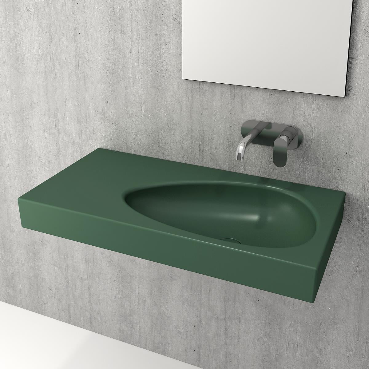 Bocchi Etna Etajerli Lavabo 90 cm Mat Yeşil