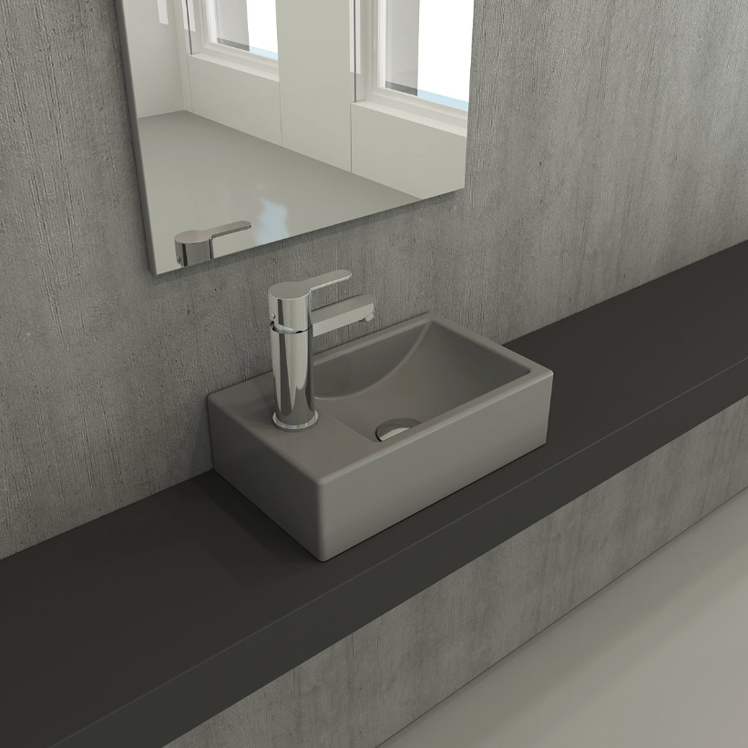 Bocchi Milano Dar Sol Lavabo 37 cm  Mat Gri
