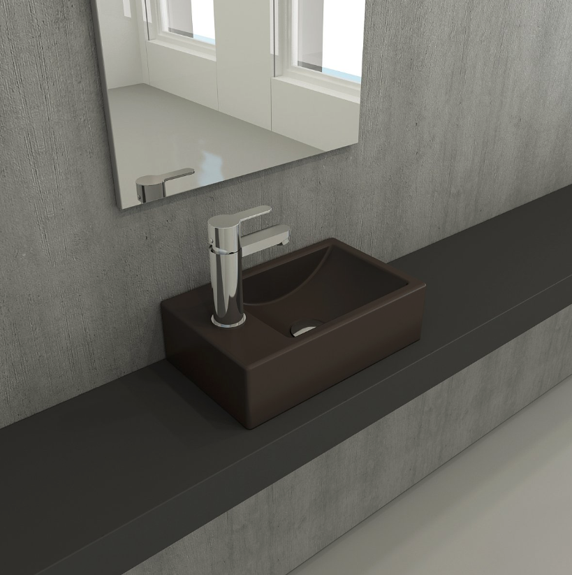 Bocchi Milano Dar Sol Lavabo 37 cm Mat Kahve
