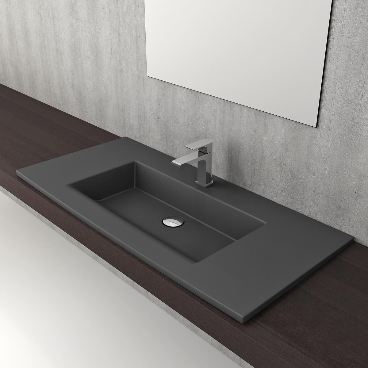 Bocchi Milano Etajerli Lavabo 100 cm Antrasit