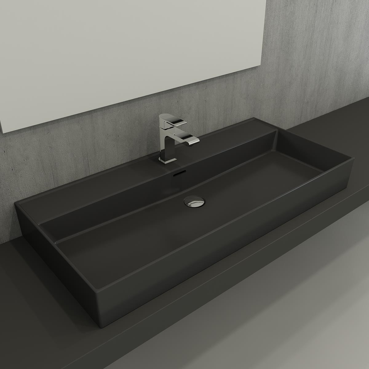 Bocchi Milano Lavabo 100 cm Mat Antrasit 