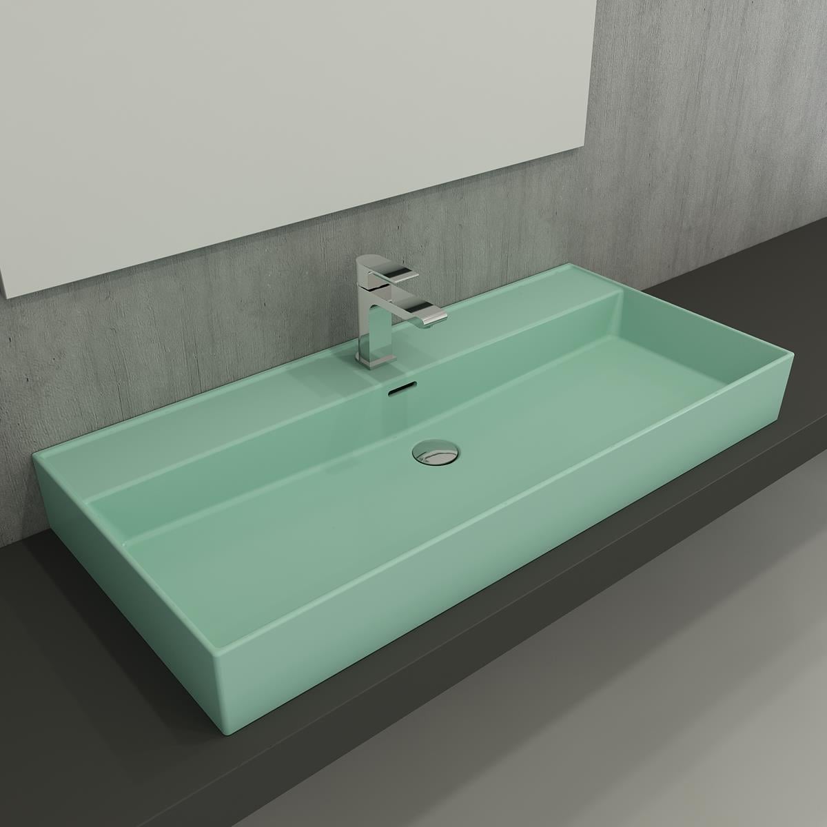 Bocchi Milano Lavabo 100 cm Mat Mint Yeşil