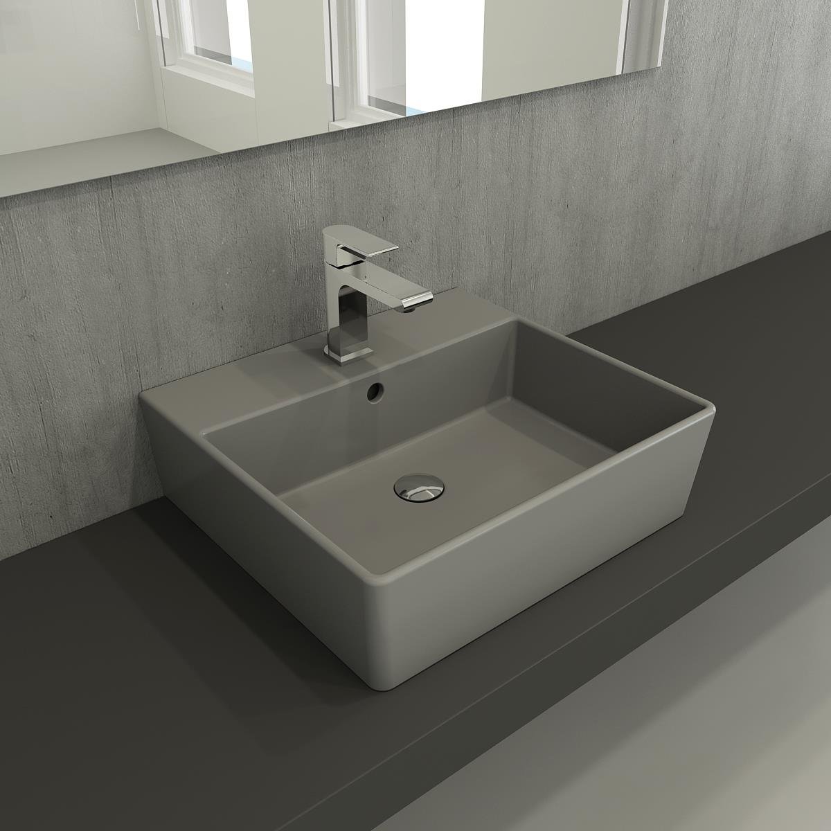 Bocchi Milano Lavabo 50 cm Mat Gri
