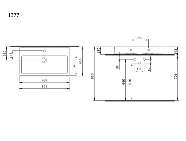 Bocchi Milano Lavabo 80 cm Mat Mint Yeşil