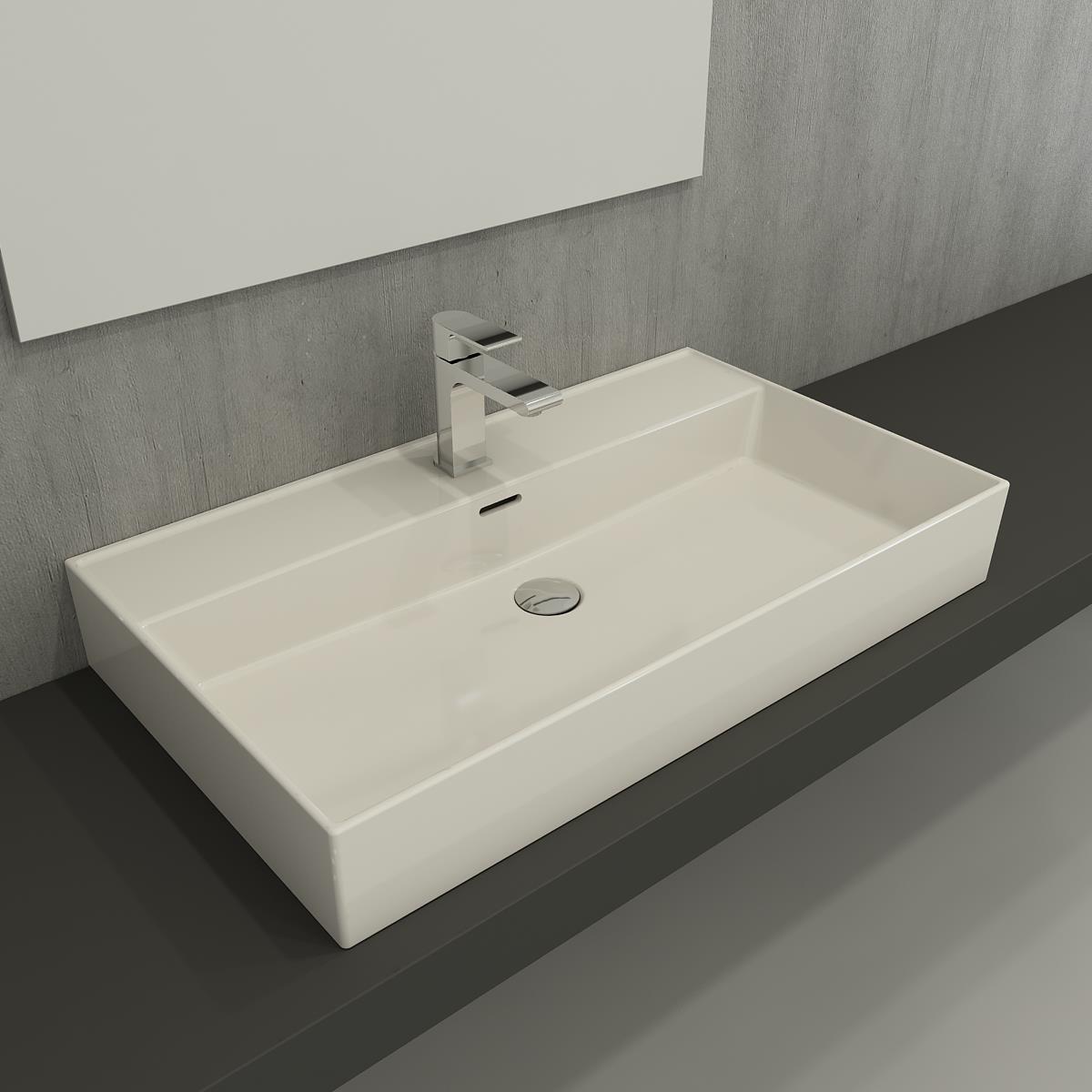 Bocchi Milano Lavabo 80 cm Parlak Bisküvi
