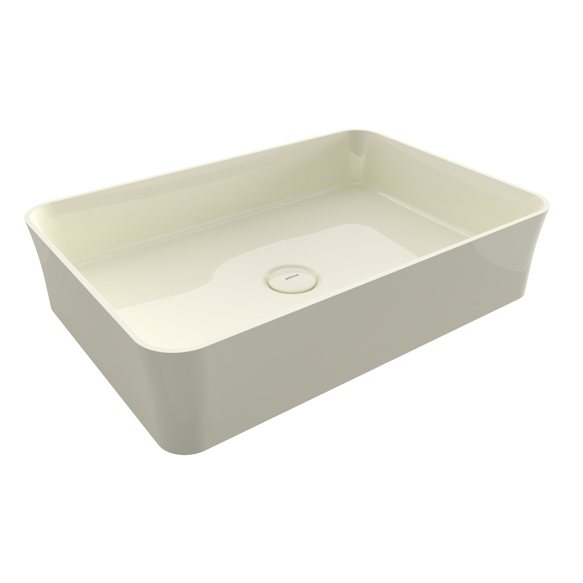 Bocchi Slim Line Dikdörtgen İnce Kenar Lavabo 55x38 cm Parlak Bisküvi