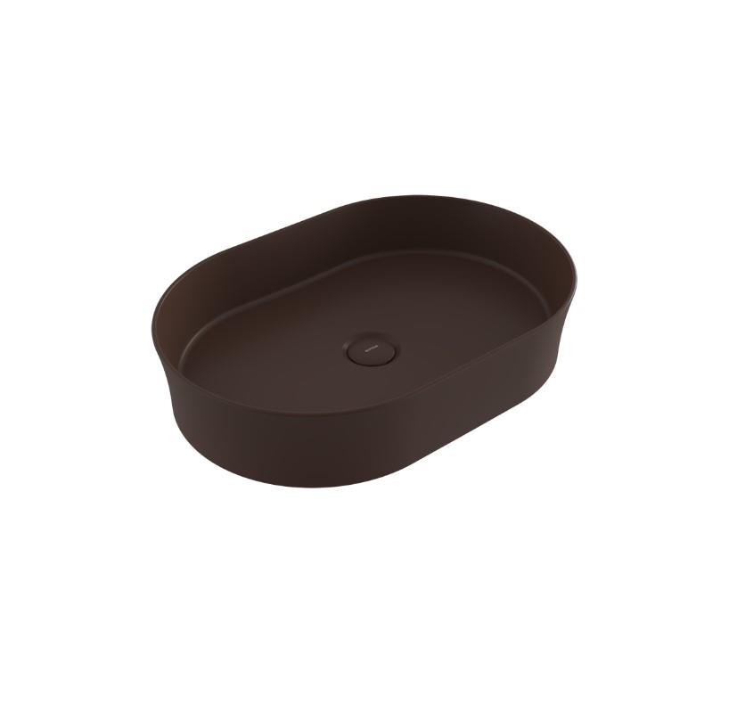 Bocchi Slim Line Oval Lavabo 55x38 cm Mat Kahve