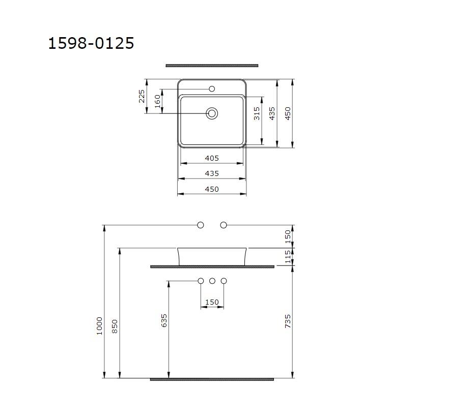 Bocchi Sottile Slim Line Kare Lavabo 45x45 cm Mat Mint Yeşil