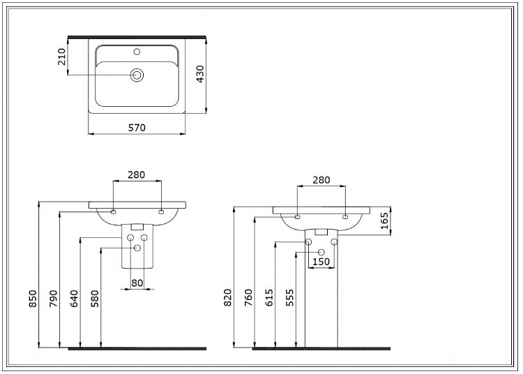 Bocchi Taormina Pro lavabo 57 Cm Parlak Beyaz