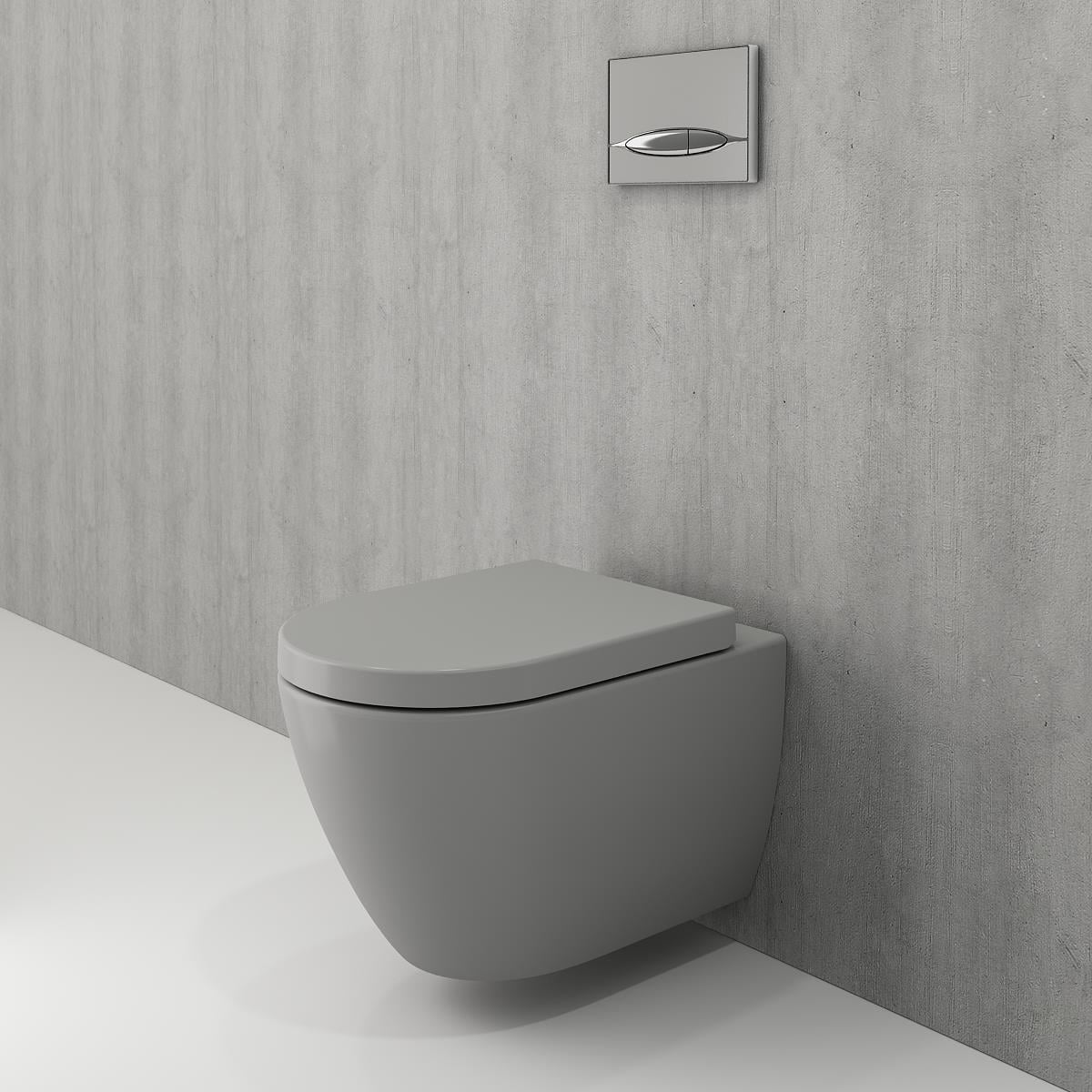 Bocchi Venezia Rimless Asma Klozet ve Kapağı Mat Gri