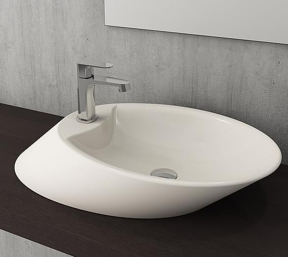 Bocchi Vessel Batarya Banklı Çanak Lavabo 70 cm Bisküvi