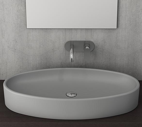 Bocchi Vessel Elips Çanak Lavabo 85 cm Gri