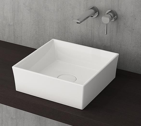 Bocchi Vessel Kare Lavabo 38x38 cm Parlak Beyaz