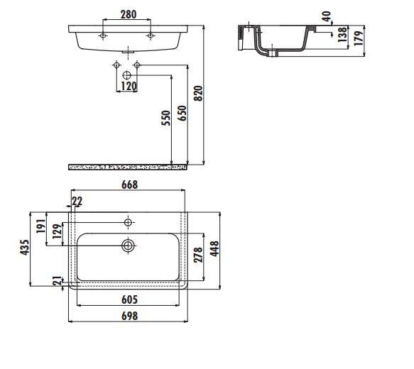 Creavit IP070 İpek Dolap Uyumlu Lavabo 45X70 cm Beyaz