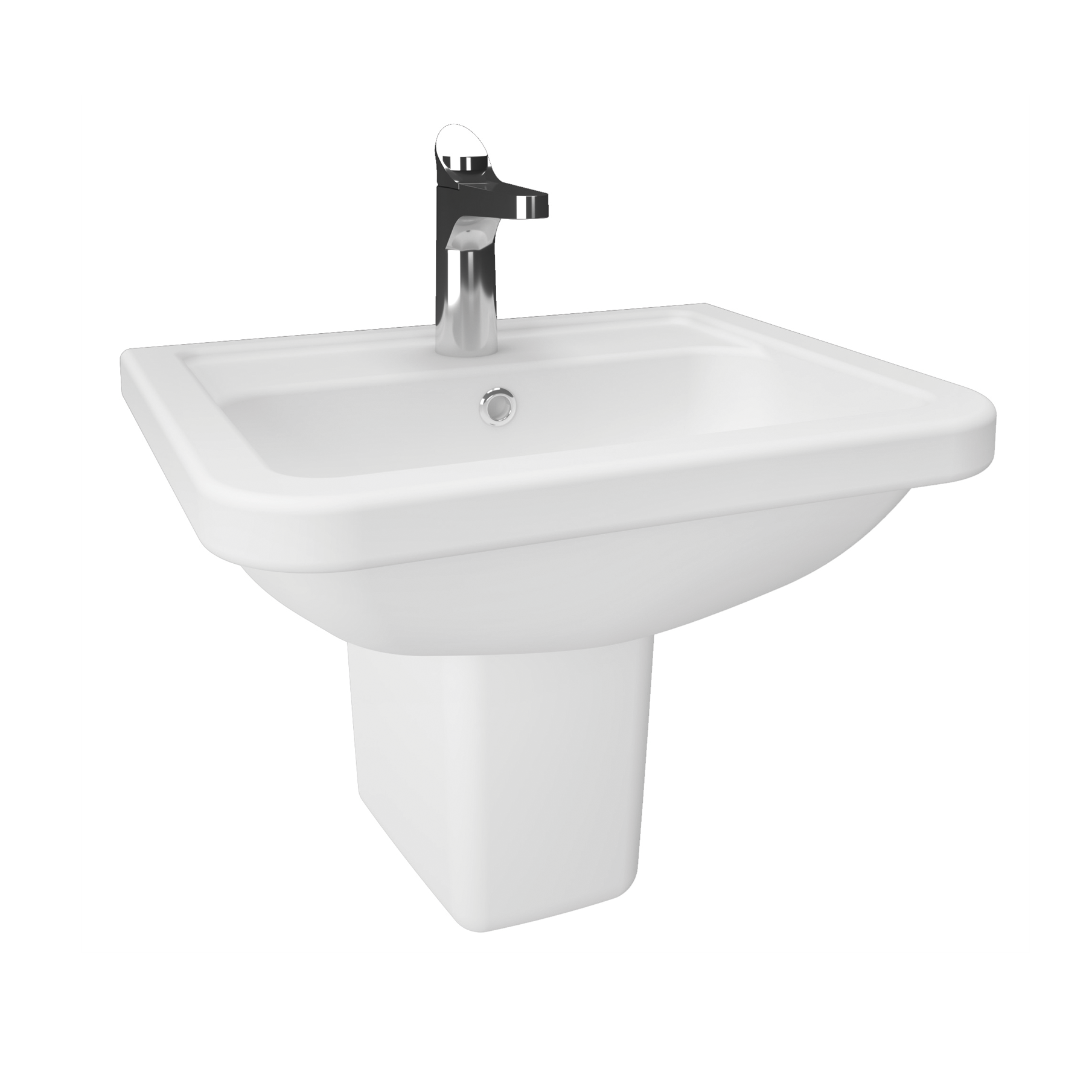 Creavit Key Yarım Ayak Köşeli Lavabo 40*50 cm