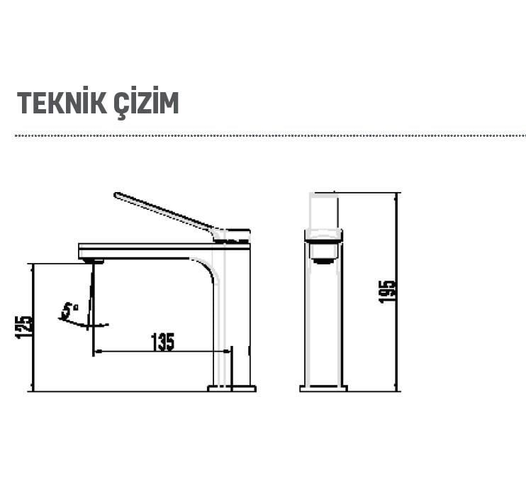 Creavit RT1500 Ritmo Lavabo Bataryası Krom