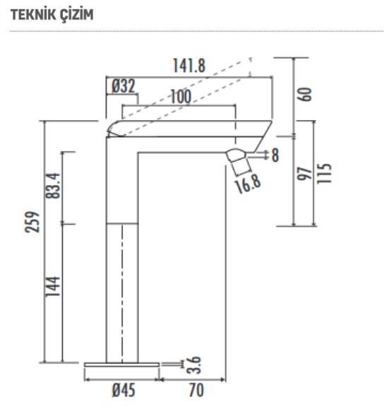 Creavit SM6500 Smooth Uzun Lavabo Armatürü