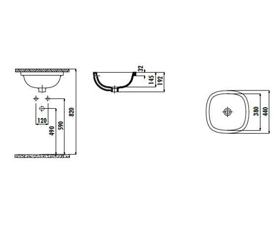 Creavit SO037 38x38 cm Solo Tezgahaltı Lavabo