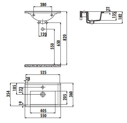 Creavit SU055 Su Dolap Uyumlu Lavabo 45X55 cm Beyaz