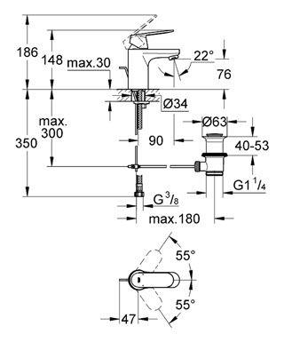 Eurocosmo Tek Kumandalı Lavabo Bataryası Krom