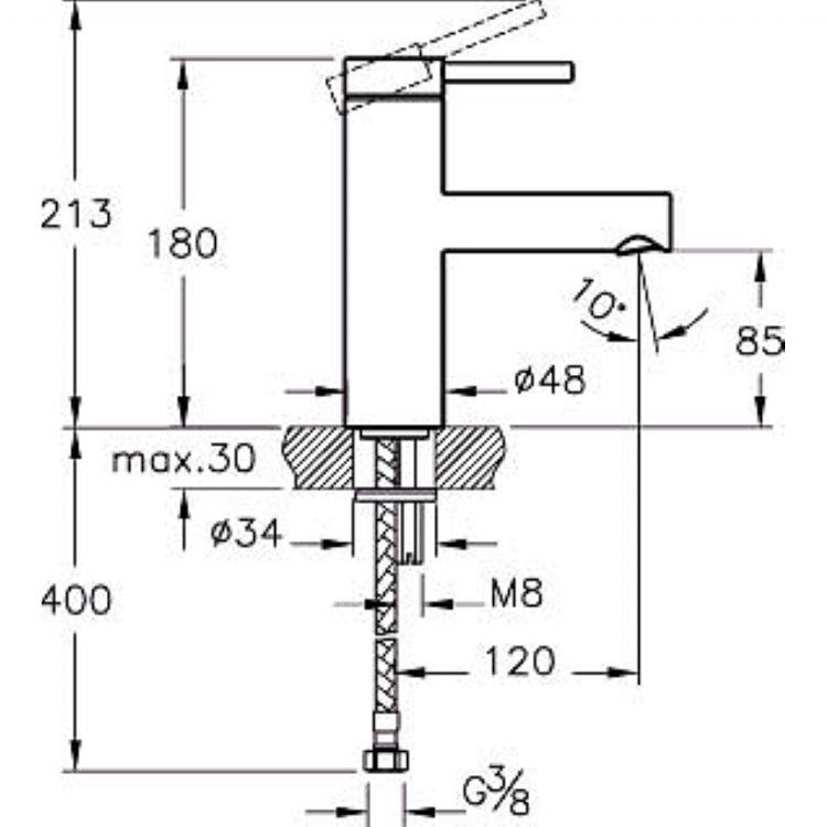 Pure Lavabo bataryası krom