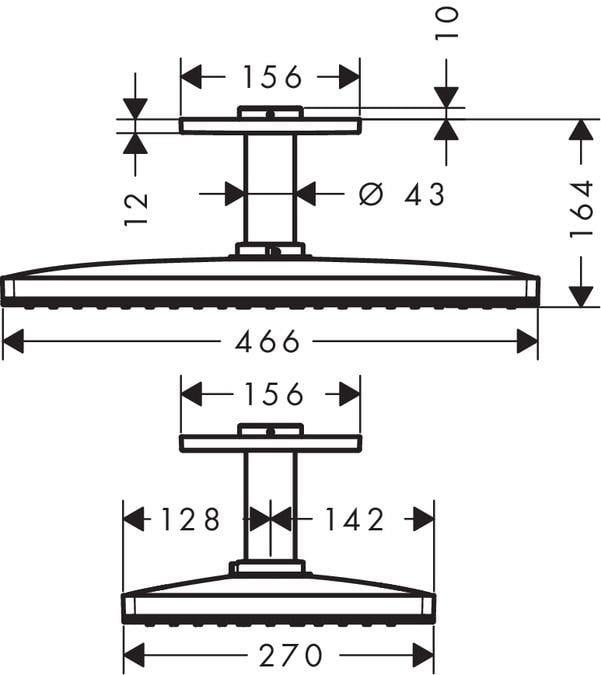RAİNMAKER SELECT 460 1JET TAVANDAN TEPE DUŞU BEYAZ KROM