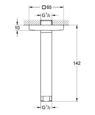 Rainshower Duş Başlığı Dirseği 151 mm Krom