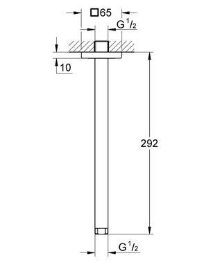Rainshower Duş Başlığı Dirseği 292 mm Krom