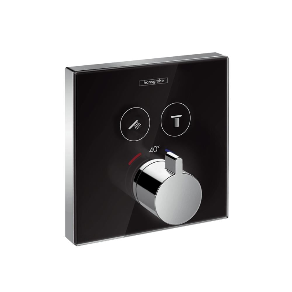 SHOWERSELECT GLASS TERMOSTATİK BATARYA ANKASTRE 2 ÇIKIŞ İÇİN SİYAH KROM
