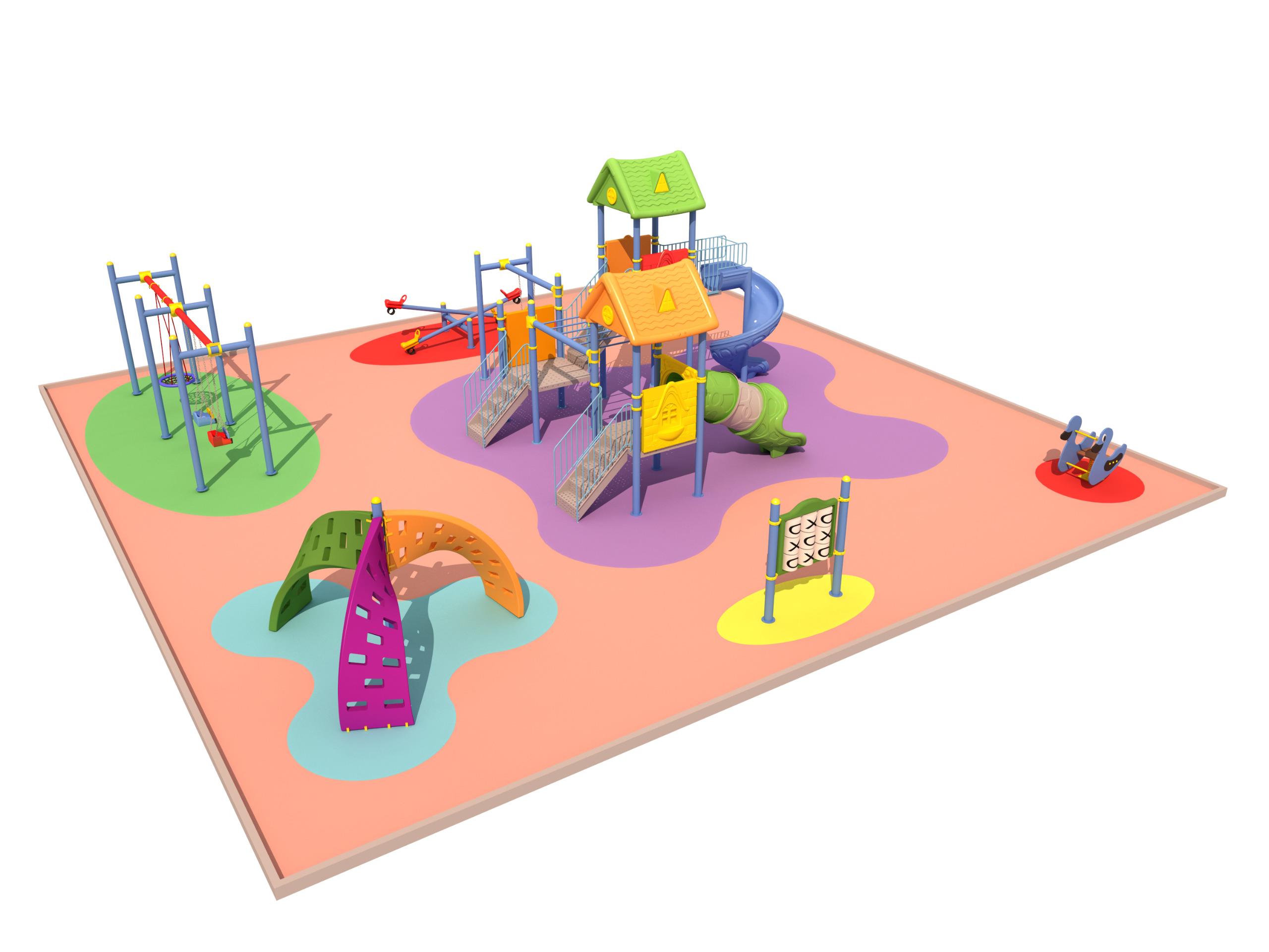 3 Kuleli • 2 Kaydıraklı Çocuk Oyun Grubu – ENJ‑03‑07