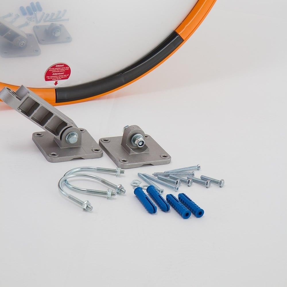 80 cm Trafik Güvenlik Aynası ve 2 m Flanşlı Direk Set