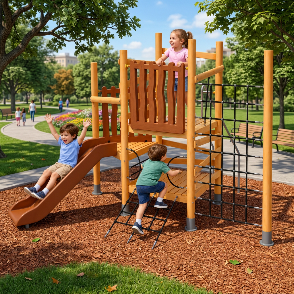 Ahşap Çocuk Oyun Parkı 4.5x4m, Kütük Seri