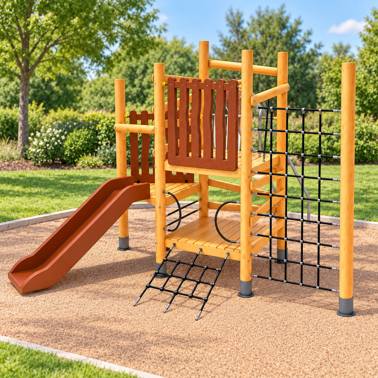 Ahşap Çocuk Oyun Parkı 4.5x4m, Kütük Seri