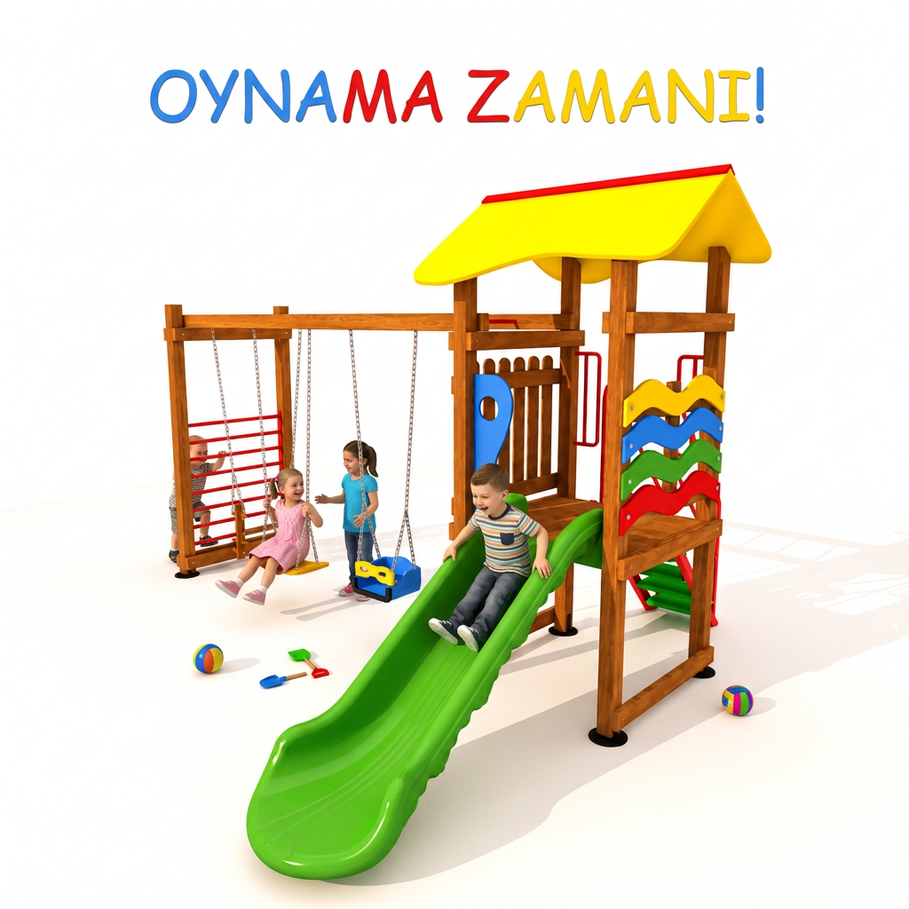 Wooden Outdoor Playground – SG04 | With Three Swings