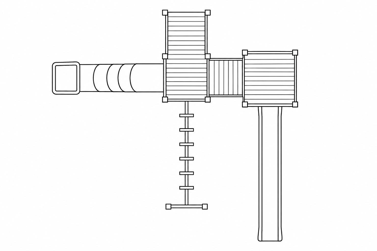 Wooden Outdoor Playground – SGT103 | Double Tower with Tube Slide TOKİ Design