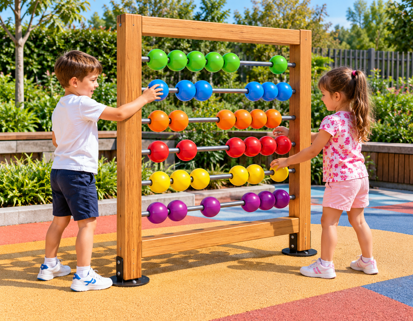 Wooden Playground Abacus Play Panel