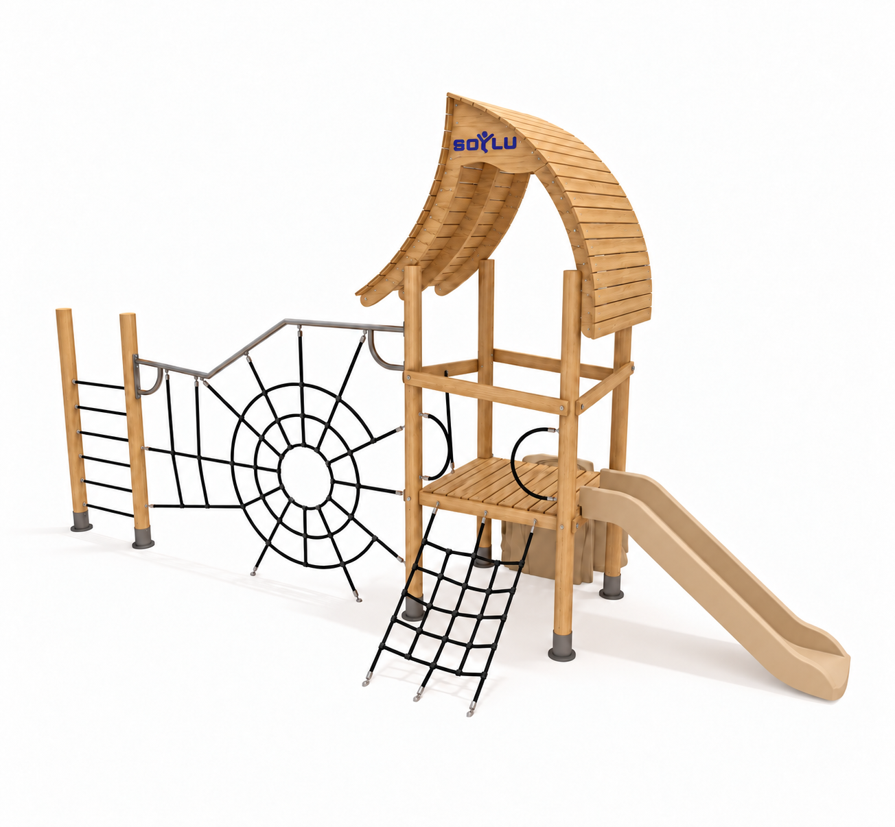 Ahşap Çocuk Parkı SG201, Ağ Tırmanmalı Model