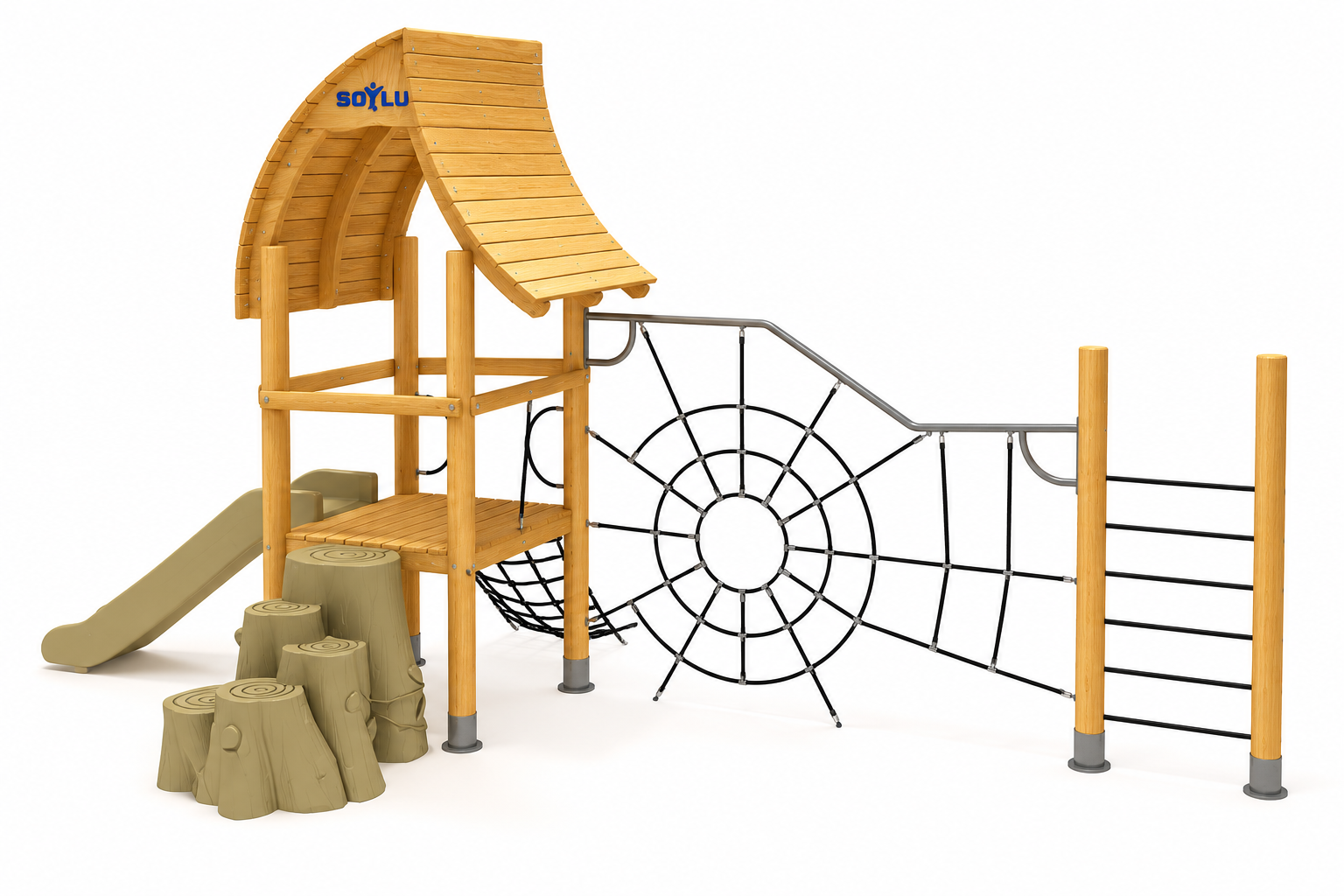 Ahşap Çocuk Parkı SG201, Ağ Tırmanmalı Model