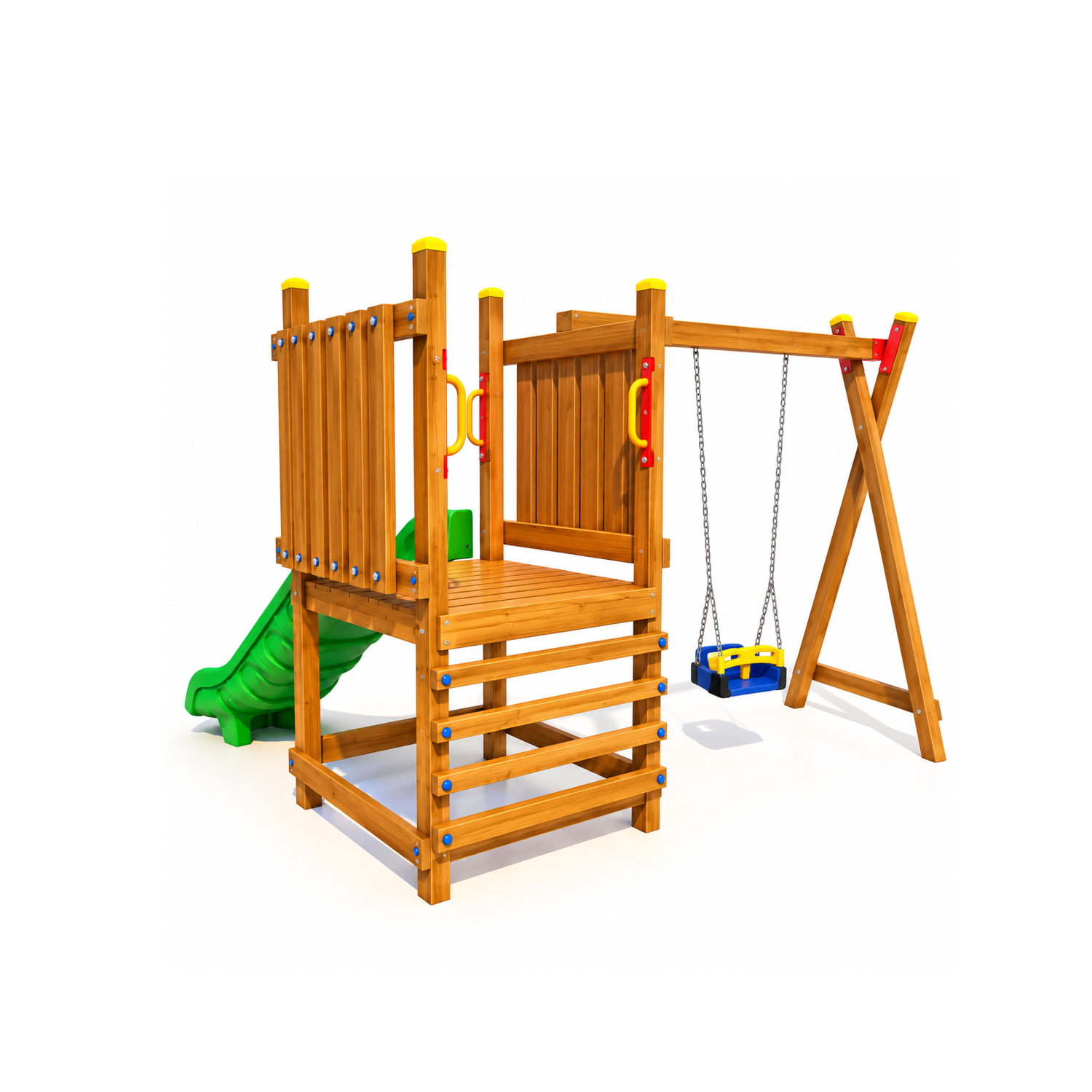 Wooden Outdoor Playground – SG22 | Eco Model with Tower and Swing